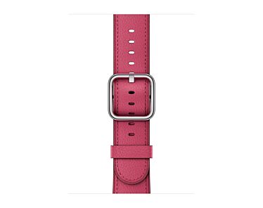 Apple Skórzany pasek z klamrą klasyczną w kolorze różowym do koperty 38mm / 40mm / 41mm / 42mm - rozmiar S/M