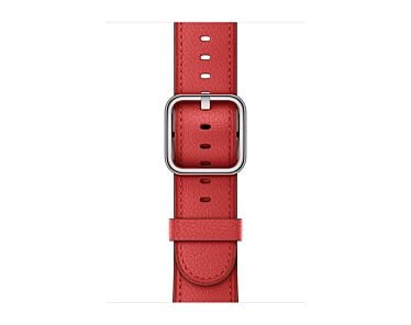 Apple Skórzany pasek z klamrą klasyczną w kolorze czerwonym do koperty 42mm / 44mm / 45mm / 46mm / 49mm - rozmiar M/L