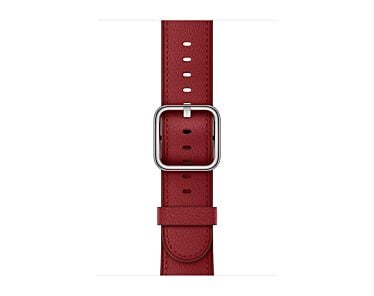 Apple Skórzany pasek z klamrą klasyczną w kolorze rubinowym do koperty 38mm / 40mm / 41mm / 42mm - rozmiar S/M