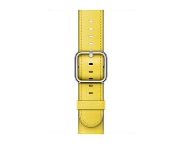 Apple Skórzany pasek z klamrą klasyczną w kolorze żonkila do koperty 42mm / 44mm / 45mm / 46mm / 49mm - rozmiar M/L