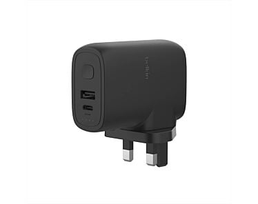 Belkin BoostCharge Podróżna ładowarka sieciowa z Powerbankiem 5 000 mAh - Czarna