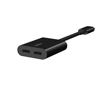 Belkin Dual USB-C  Adapter do wyjścia audio i ładowania do iPhona - Czarny