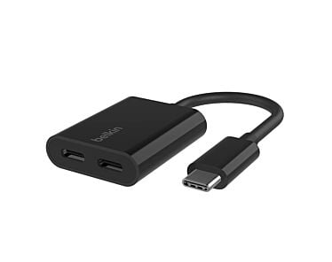 Belkin Dual USB-C  Adapter do wyjścia audio i ładowania do iPhona - Czarny