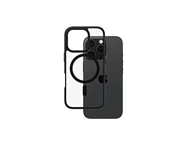 CARE by PanzerGlass Flagship Etui do iPhone 16 Pro z czarną ramką i MagSafe - Przezroczyste