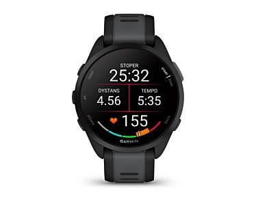 Garmin Forerunner 165 Smartwatch z kopertą 43mm Czarny z paskiem silikonowym w kolorze łupkowej szarości