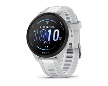 Garmin Forerunner 165 Smartwatch z kopertą 43mm Mglisto szary z paskiem silikonowym w kolorze białym
