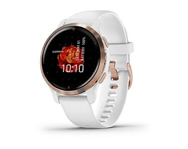 Garmin Venu 2S Smartwatch GPS + Cellular z kopertą 40mm bezel ze stali nierdzewnej w kolorze różowego złota z kopertą i paskiem w kolorze białym