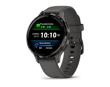 Garmin Venus 3S Smartwatch GPS + Cellular z kopertą 41mm bezel ze stali nierdzewnej w kolorze łupka z kopertą i paskiem w kolorze pebble grey