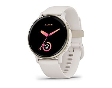 Garmin Vivoactive 5 Smartwatch z kopertą 42mm Aluminiowy bezel w kolorze Cream Gold z kopertą w kolorze Ivory i silikonowym paskiem