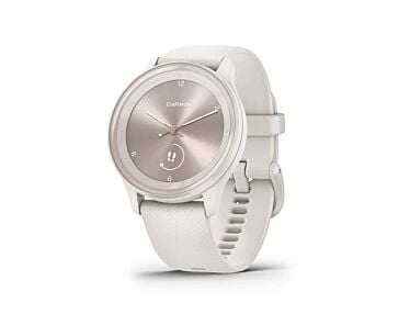 Garmin Vivomove Sport Smartwatch z kopertą 40 mm w kolorze jasnokremowym i silikonowym paskiem brzoskwiniowozłotymi akcentami