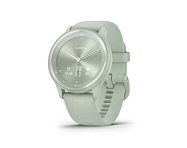 Garmin Vivomove Sport Smartwatch z kopertą 40 mm w kolorze jasnomiętowym i silikonowym paskiem ze srebrnymi akcentami
