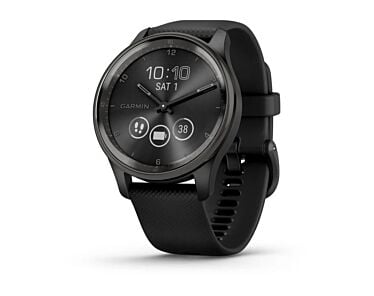 Garmin Vivomove Trend Smartwatch z kopertą 40mm bezel ze stali nierdzewnej w kolorze niebieskoszarym z kopertą i paskiem w kolorze czarnym