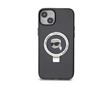 Karl Lagerfeld Ring Stand Karl Head Etui do iPhone 15 kompatybilne z MagSafe - Czarne – Outlet