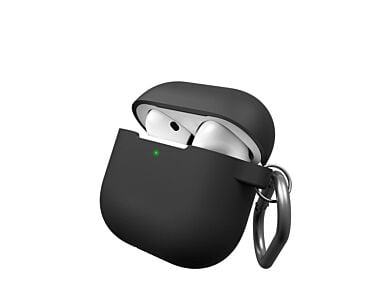 KeyBudz Elevate Keychain Silikonowe etui ochronne do AirPods 4 gen. - Czarne