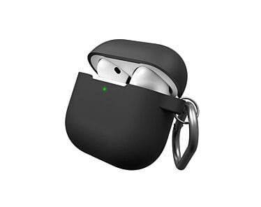 KeyBudz Elevate Keychain Silikonowe etui ochronne do AirPods 4 gen. - Czarne