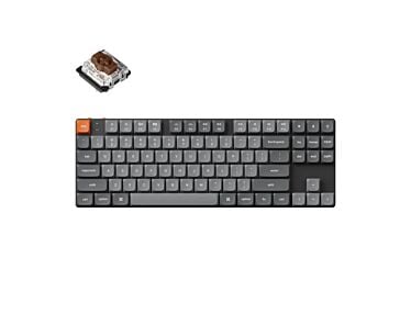 Keychron K1 MAX niskoprofilowa bezprzewodowa klawiatura mechaniczna z podświetleniem RGB Gateron Hot-Swap  Brown Switch - Czarna (Black)