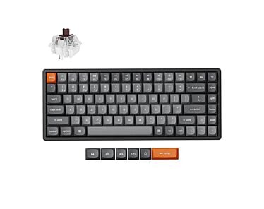 Keychron K2 MAX bezprzewodowa klawiatura mechaniczna z podświetleniem RGB Keychron Hot-Swap Super Brown Switch - Czarna (Black)