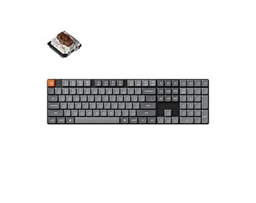 Keychron K5 MAX bezprzewodowa klawiatura mechaniczna z podświetleniem białym Low Profile Gateron Brown Switch - Czarna (Black)