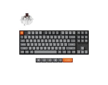 Keychron K8 MAX bezprzewodowa klawiatura mechaniczna z podświetleniem białym Keychron Super Brown Switch - Czarna (Black)