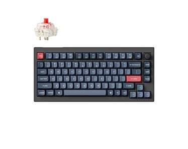 Keychron V1 MAX bezprzewodowa klawiatura mechaniczna Fully Assembled Knob Red Switch - Czarna (Black)