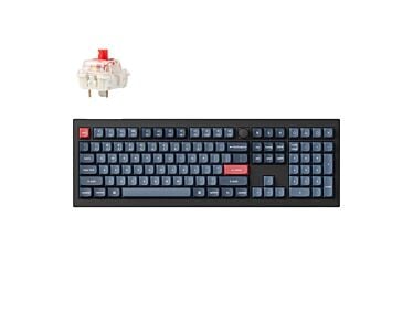 Keychron V6 MAX bezprzewodowa klawiatura mechaniczna Fully Assembled Knob Red Switch - Czarna (Black)