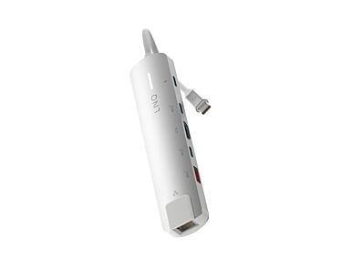 LINQ Hub 6in1 Pro USB-C Multiport /4K HDMI / USB-C PD 140W / USB-A / 2 x USB-C / Enthernet 2,5Gb/s - Srebrny