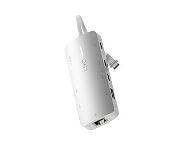 LINQ Hub 8in1 Pro Studio USB-C Multiport /8K HDMI / USB-C PD 140W / 3 x USB-A / 2 x USB-C / Enthernet 2,5Gb/s - Srebrny