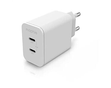 Mophie GAN - Ładowarka sieciowa 45W 2x USB-C - Biała