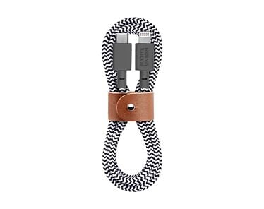 Native Union Belt Cable Kabel USB-C na lightning 1,2 m - Biało-czarny (zebra)