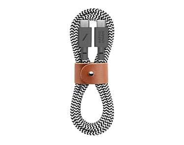 Native Union Belt Cable Kabel USB-C na USB-C 1,2 m - Biało-czarny (zebra)