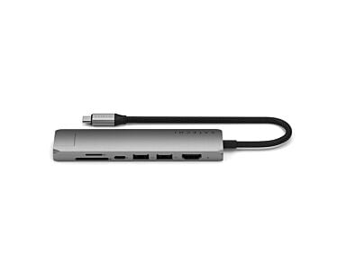 Satechi Slim Multiport Adapter Aluminiowy adapter do urządzeń mobilnych 7w1 szary_1.jpg