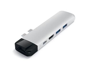Satechi USB-C PRO HUB Ethernet - 2xUSB 3.0 / Ethernet / HDMI / USB-C / microSD / Silver (srebrny)