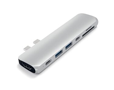 Satechi USB-C PRO HUB - Thunedrbolt 3 / HDMI / USB 3.0 / USB-C / SD / microSD / Silver (srebrny)