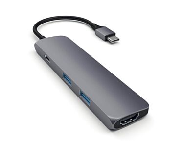 Satechi USB-C Slim Multiport HUB - 2xUSB 3.0 / HDMI / USB-C (PD) / Space Gray (gwiezdna szarość)
