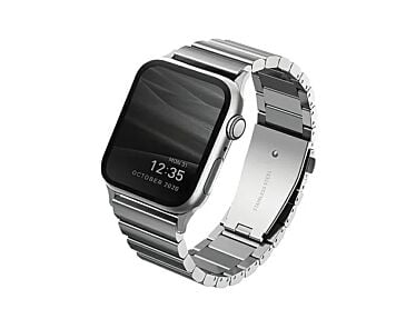 UNIQ Strova Pasek panelowy ze stali nierdzewnej do Apple Watch 42/44/45/49 mm - Srebrny/ Sterling silver