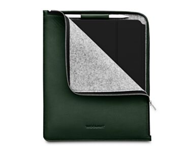 Woolnut - skórzany zapinany pokrowiec do iPad Pro 12,9" 3,4,5 generacja (zielony)