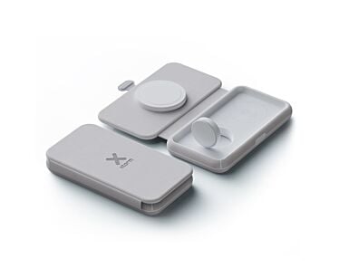 Xtorm Wireless Travel Chargers Składana bezprzewodowa ładowarka podróżna 3w1 15W - Szara