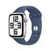 Apple Watch SE GPS Koperta 44mm z Aluminium w kolorze Srebrnym z Paskiem sportowym w kolorze Denim - S/M