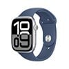 Apple Watch Series 10 GPS Koperta 42mm z Aluminium w kolorze Srebrnym z Paskiem sportowym w kolorze Denim - S/M