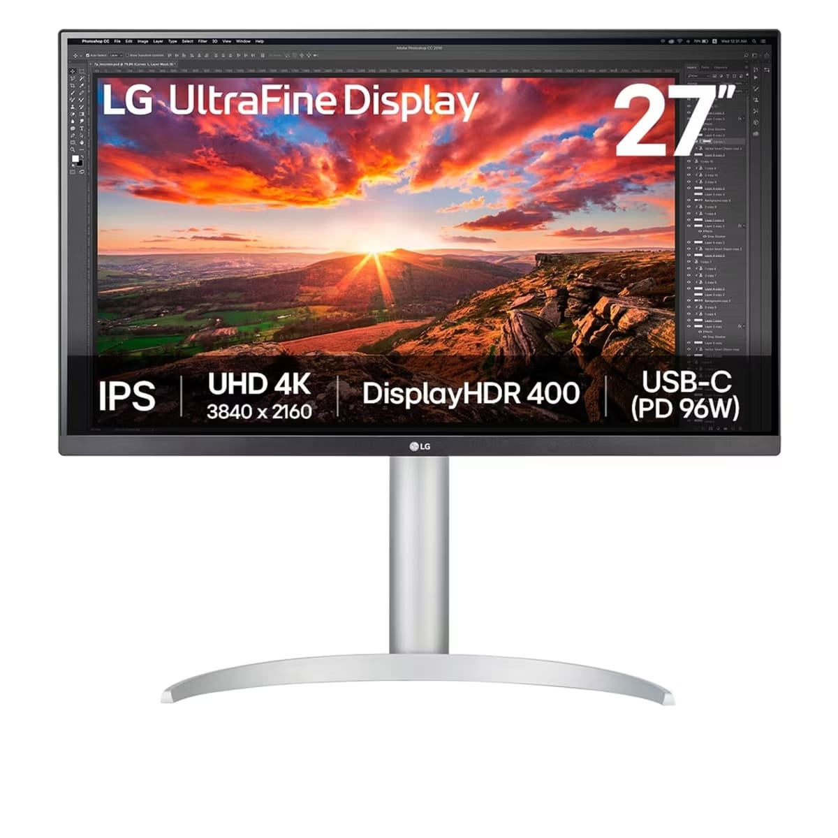 LG Electronics Monitor 27 cali UHD / IPS / USB-C / Vesa DisplayHDR - Srebrny  LG Electronics Monitor 27 cali UHD / IPS / USB-C / Vesa DisplayHDR - Srebrny