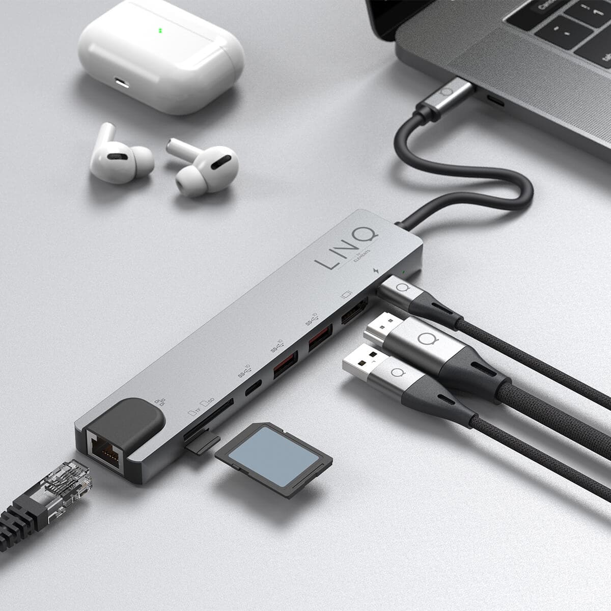 Linq - Hub 8 in 1 USB- C - dostepne złacza Linq - Hub 8 in 1 USB- C - dostepne złacza