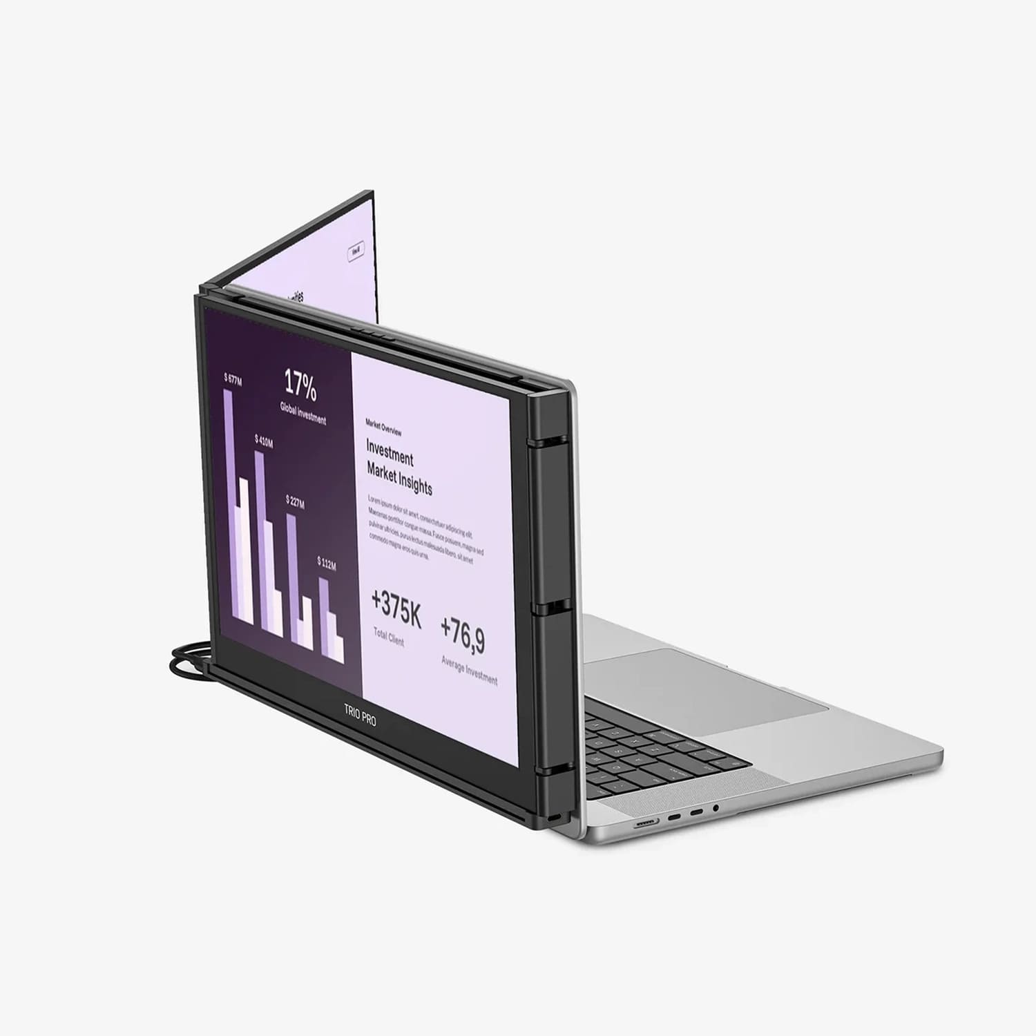 Mobile Pixels Trio 3 Pro Zestaw dwóch monitorów przenośnych 14,1cali / IPS LCD / 60Hz / 2240 × 1400p - Czarny