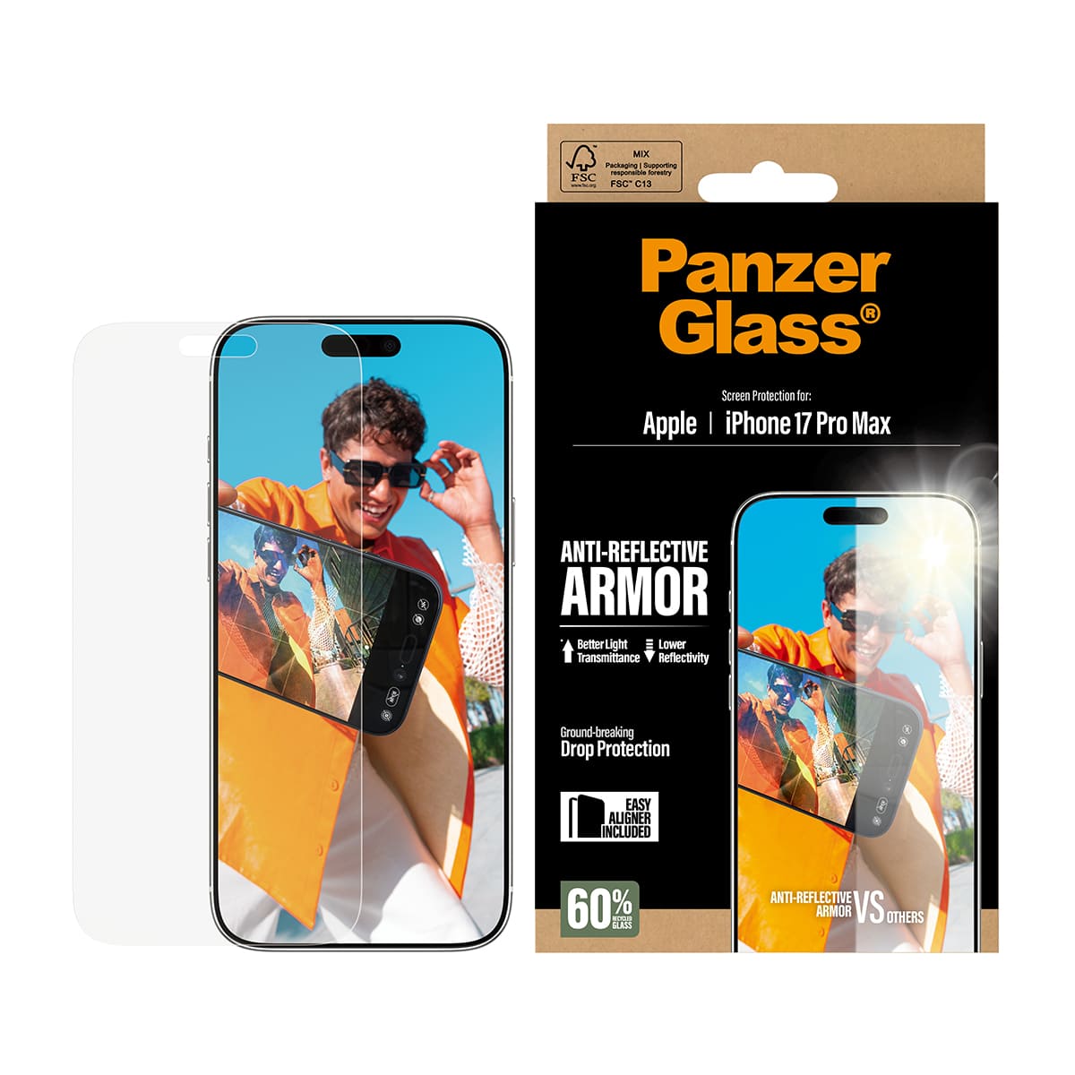 PanzerGlass Armor Anti-Reflective EasyAligner Szkło hartowane do iPhone 17 Pro Max 