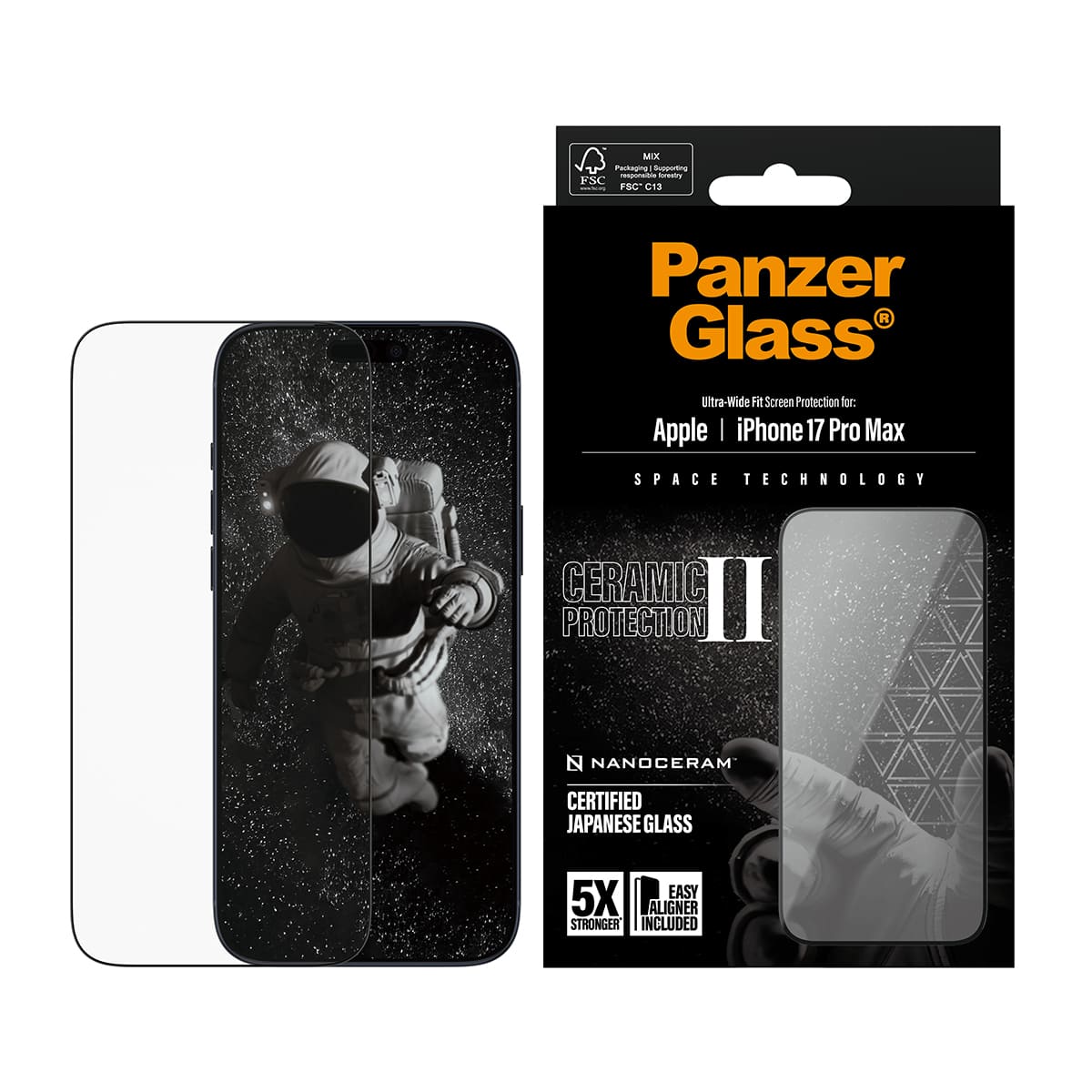 PanzerGlass Ceramic Ultra-Wide Fit EasyAligne Szkło ceramiczne do iPhone 17 Pro Max PanzerGlass Ceramic Ultra-Wide Fit EasyAligne Szkło ceramiczne do iPhone 17 Pro Max