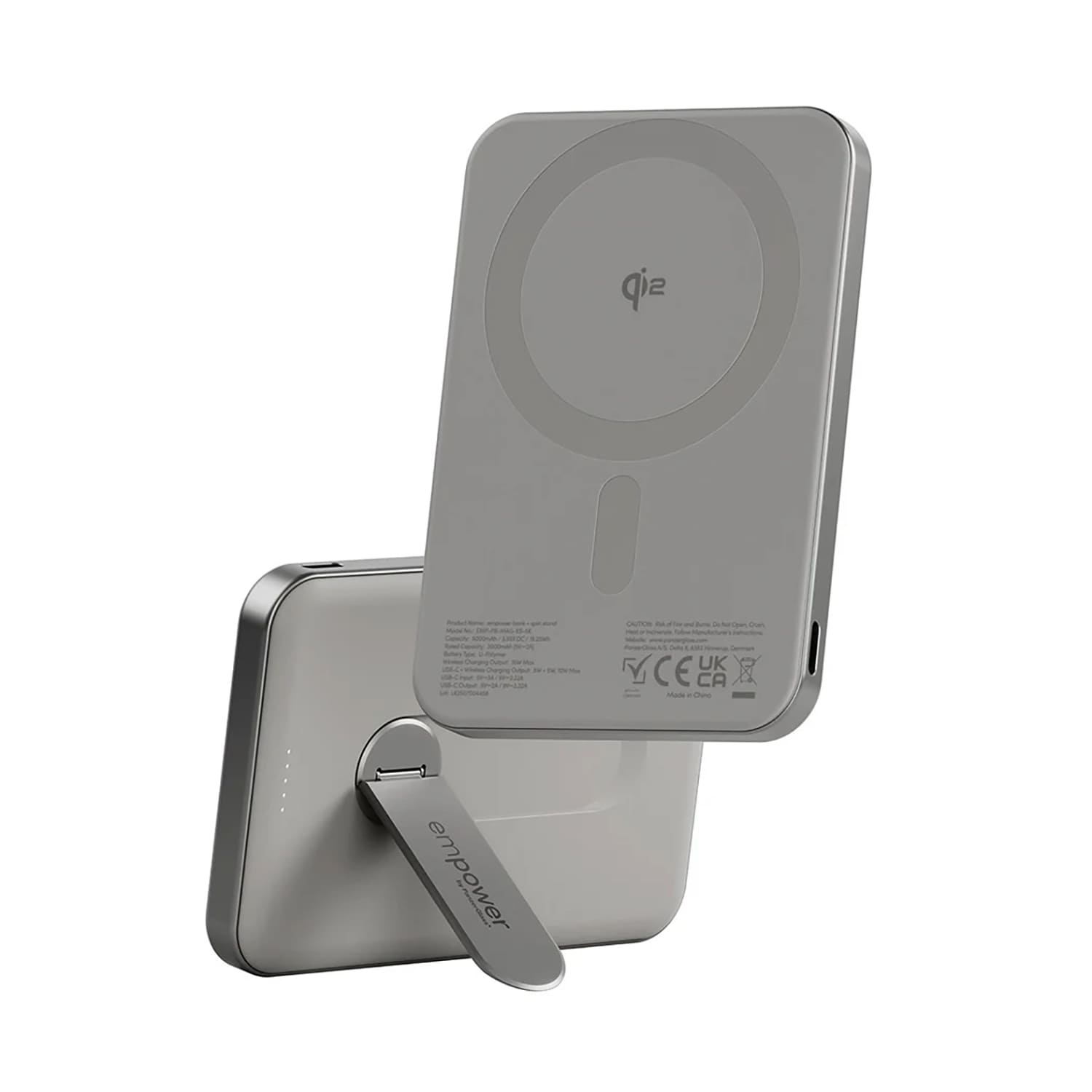 PanzerGlass Empower Powerbank magnetyczny 5000mAh z podstawką kompatybilny z MagSafe - Tytanowy 