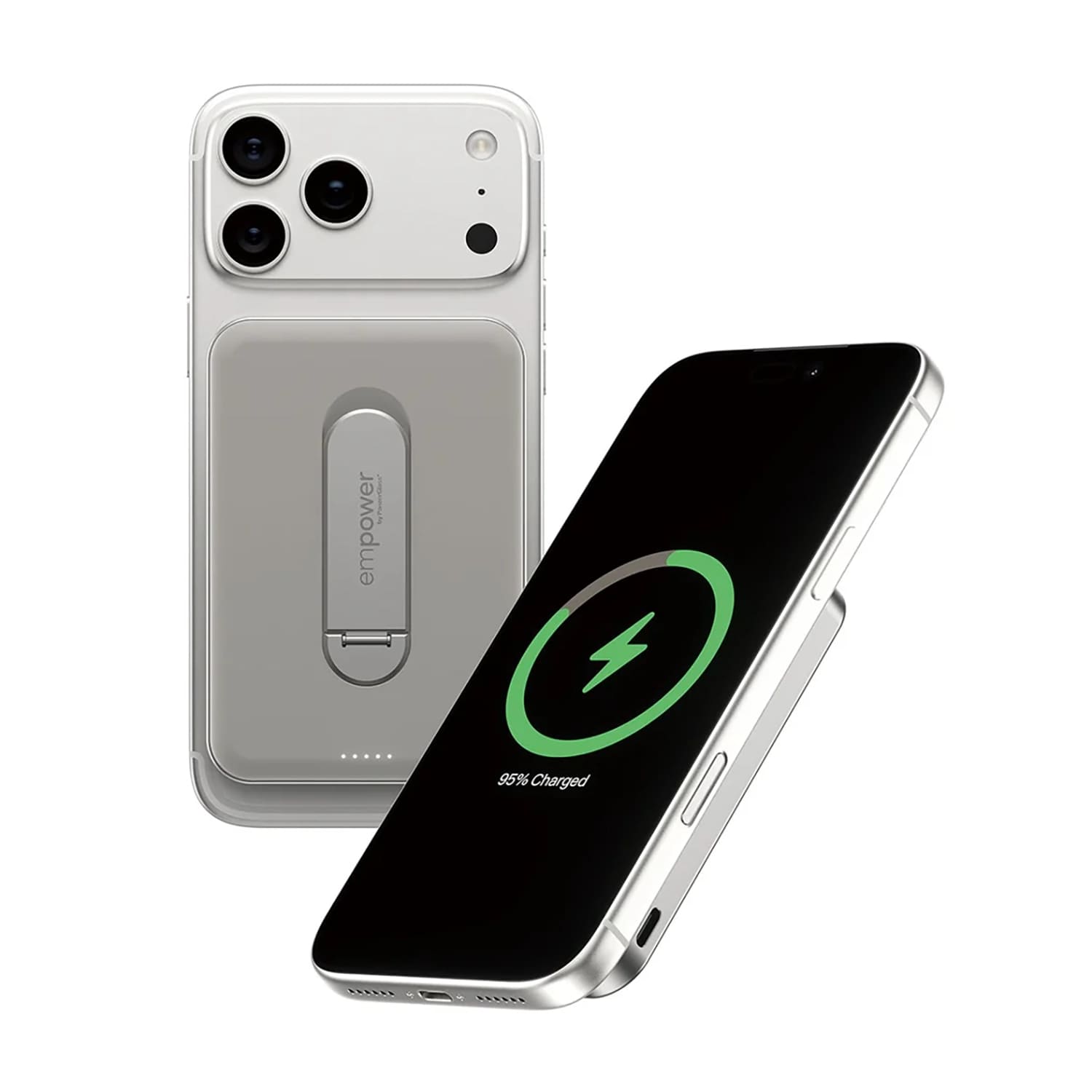 PanzerGlass Empower Powerbank magnetyczny 5000mAh z podstawką kompatybilny z MagSafe - Tytanowy 