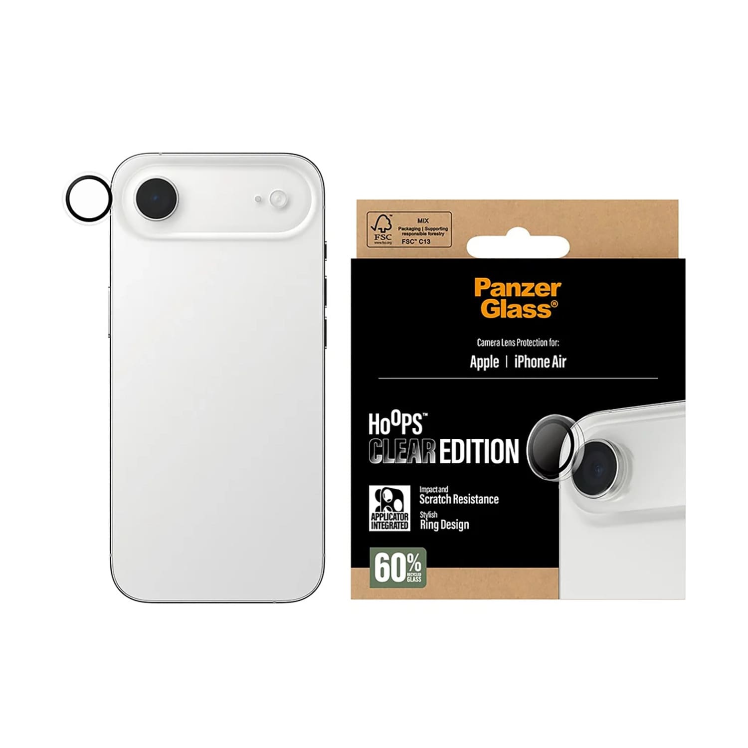 PanzerGlass Hoops Szkło hartowane na obiektyw do iPhone Air - Przezroczyste PanzerGlass Hoops Szkło hartowane na obiektyw do iPhone Air - Przezroczyste