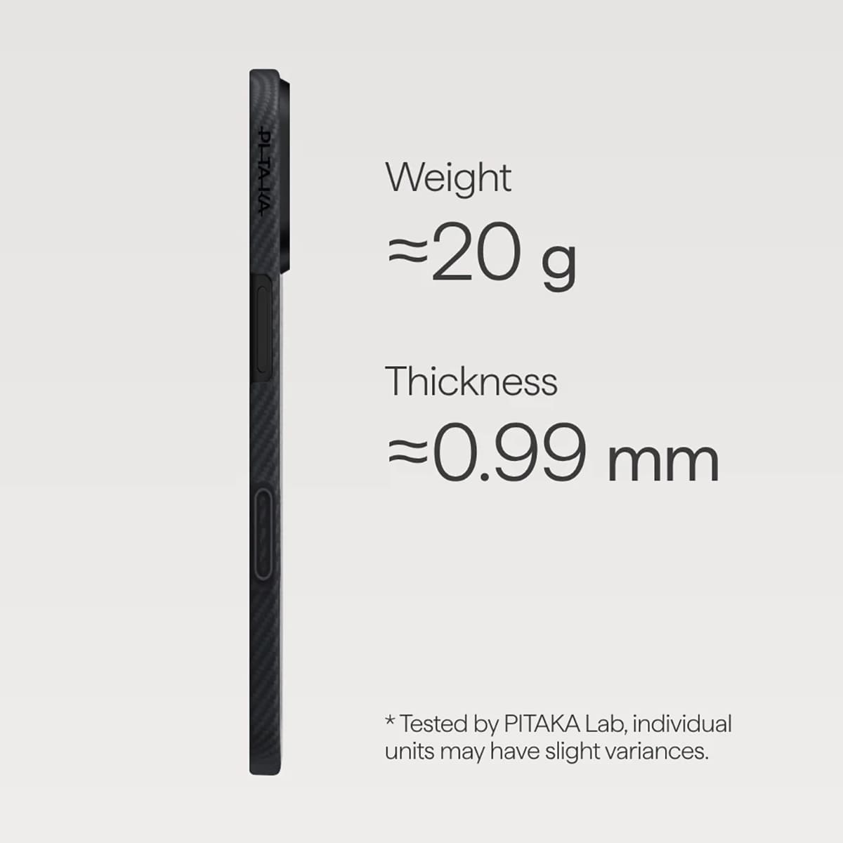 PITAKA Ultra-Slim Etui do iPhone 17 kompatybilne z MagSafe - Czarno-szare