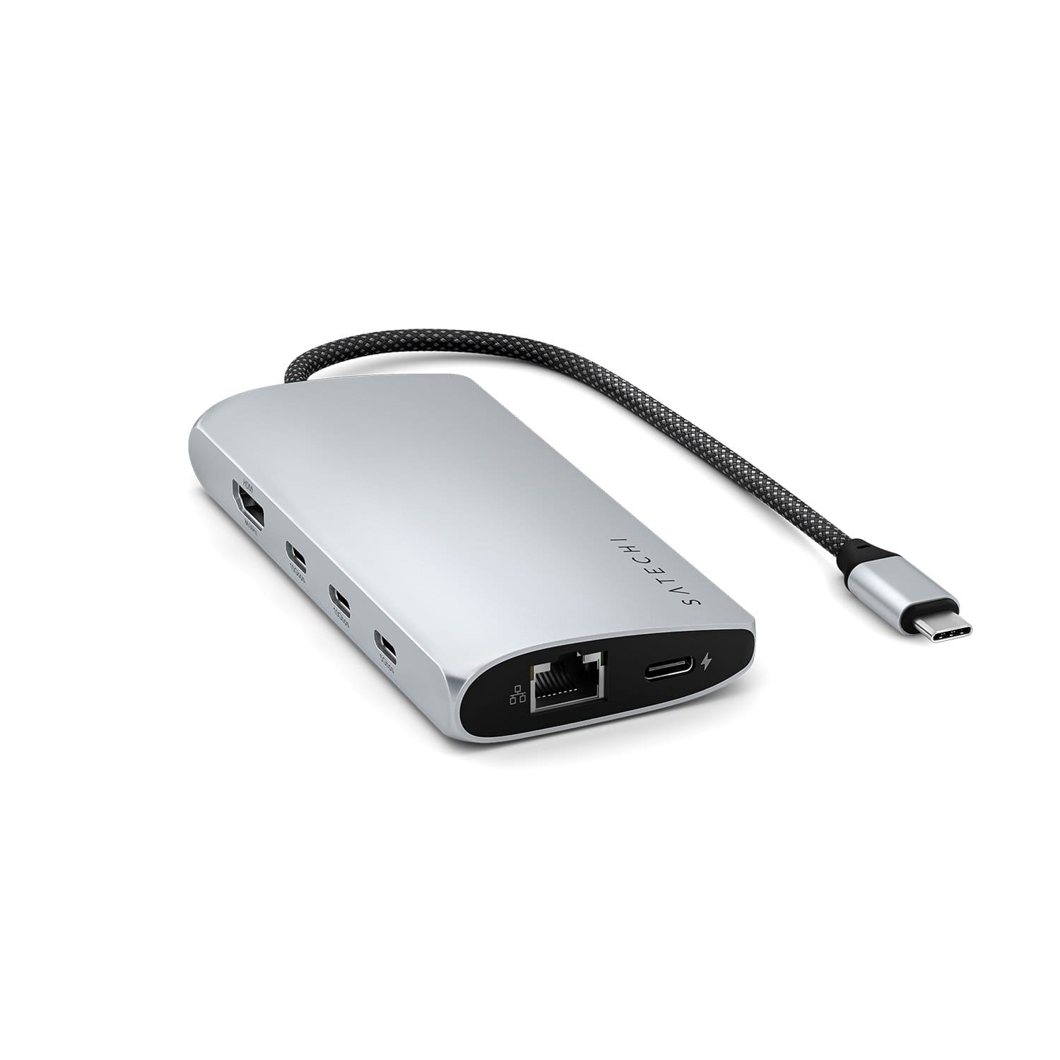 Satechi Multiport Adapter 8K USB-C (USB-C / HDMI / 3x USB 3.2 Gen 2 10Gbps / 1x USB 3.2 Gen 1 5Gbps / czytnik kart SD UHS-II / Ethernet port) - Srebrny Satechi Multiport Adapter 8K USB-C (USB-C / HDMI / 3x USB 3.2 Gen 2 10Gbps / 1x USB 3.2 Gen 1 5Gbps / czytnik kart SD UHS-II / Ethernet port) - Srebrny