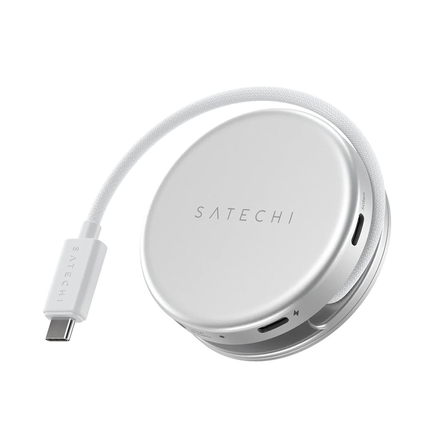 Satechi OntheGo Adapter do urządzeń mobilnych 5w1 (USB-C 5 Gbps / USB-A 5 Gbps / HDMI 4K / czytnik kart SD 104MB/s / USB-C PD passthrough 60W) - Srebrny
